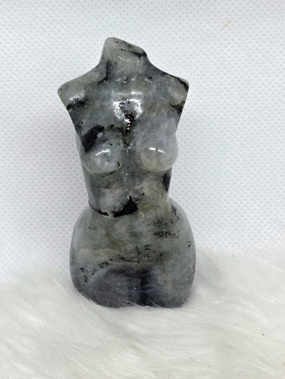 ✨ Labradorite Goddess Torso Body Carving | Flashy Mystical Feminine Figure | 3”